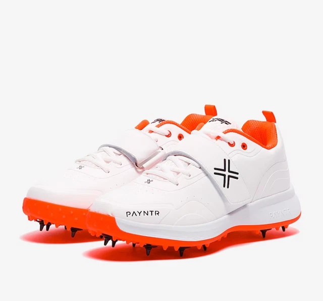 Payntr Xpf P6 Cricket Spikes White Orange Uk Uk 10