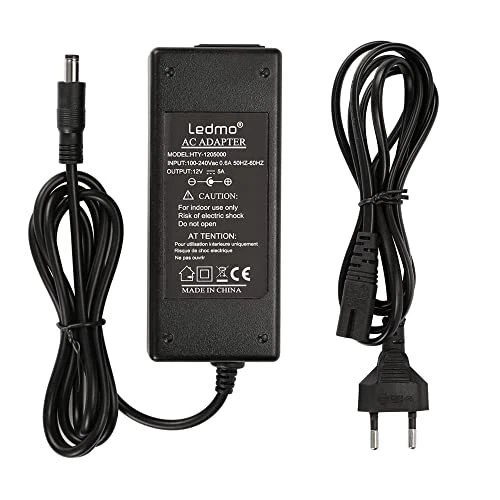 LEDMO Alimentation adaptateurTransformateurs 12V 5A 60W Chargeur pour Aliment...