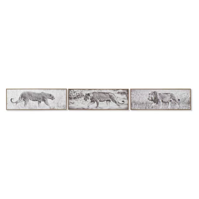 Quadro DKD Home Decor 92,5 x 3,5 x 32 cm Coloniale Giungla (3 Pezzi)