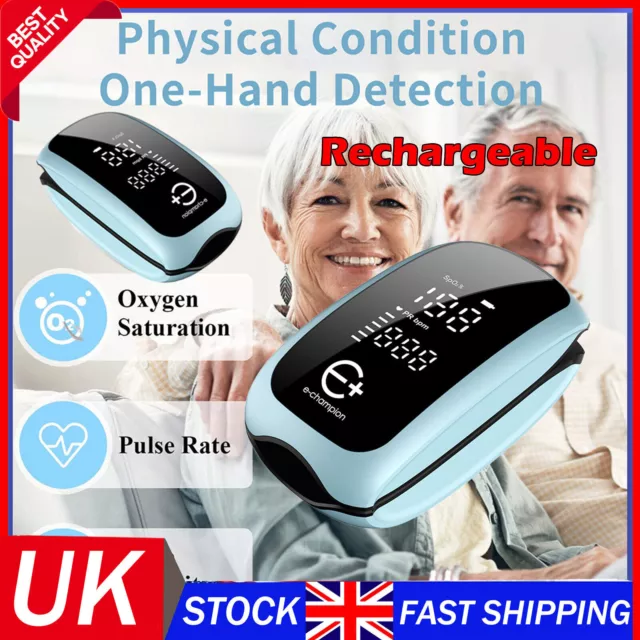 Rechargeable Finger Pulse Oximeter Blood Oxygen SpO2 Monitor Heart Rate OLED