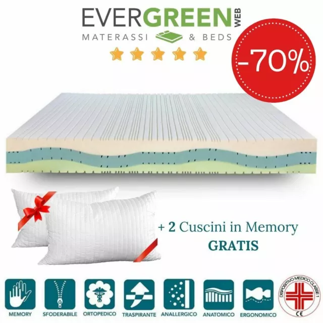 EVERGREENWEB ✅ Materasso Singolo 85X195 TRE STRATI + Cuscino GRATIS 🎁 2