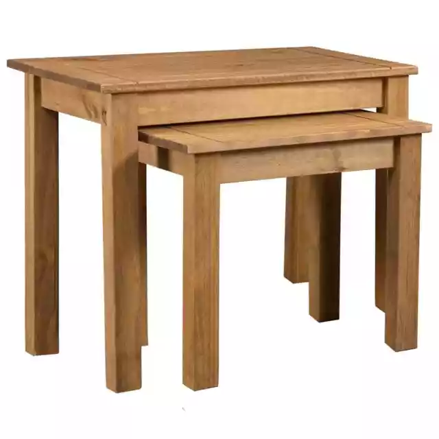Mesas de anidación 2 piezas de madera de pino liso de gama Panamá