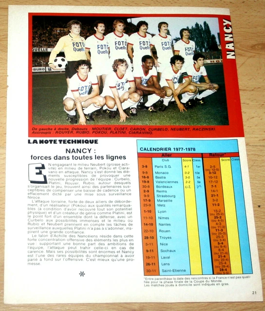 Miroir Du Football N°308 1978 – Platini + Poster OM 77/78 – COLLECTOR