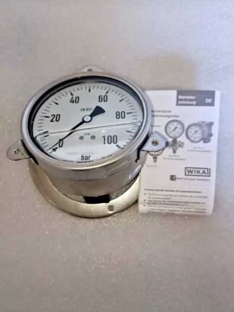 WIKA 233.5 Bourdon Tube Pressure Gauge, Stainless Steel