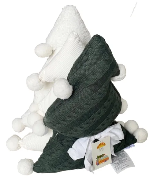 Juego de 3 almohadas decorativas en forma de árbol de Navidad de California C&C raro