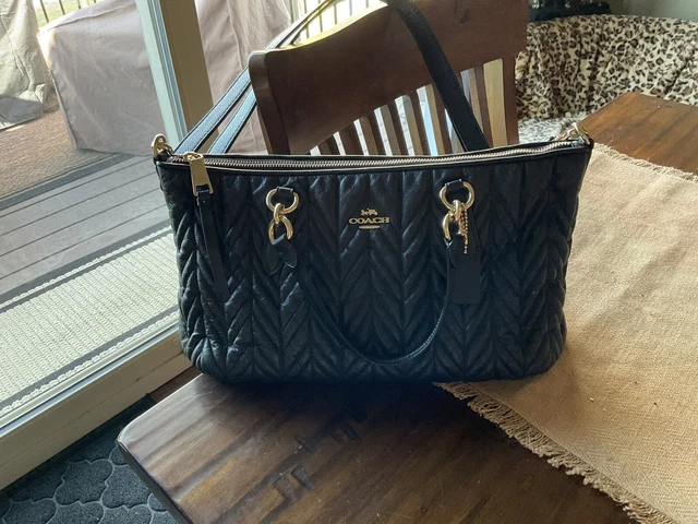 COACH ALLY QUILTED Satchel Black Handbags 135.00 PicClick