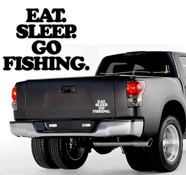 2 x Eat Sleep Go Fishing - Aufkleber, Sticker - ca. 10 cm - Norwegen Schweden
