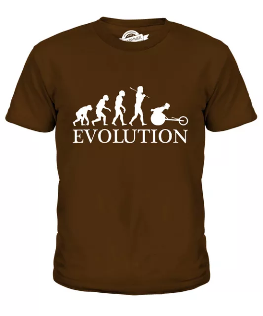 Rennrollstuhl Rollstuhlrennen Evolution Des Menschen Kinder T-Shirt Jungen