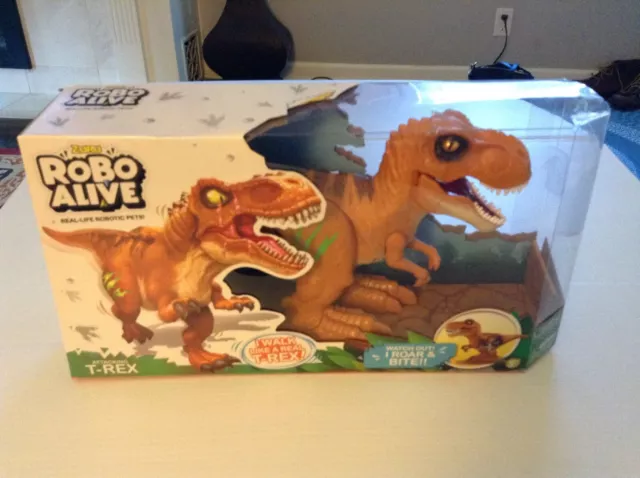 Nib Zuru Robo Alive Attacking T-Rex Robotic Pet - Orange Dinosaur - Cool