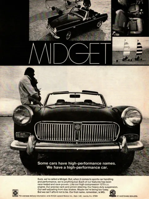 1970 MG "Midget" British Leyland Austin MG Dealer Leonia New Jersey Print Ad