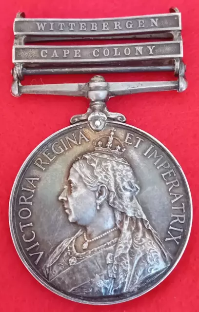 Original Scottish Rifles Two Bar Queen's South Africa Medal - QSA with 2 Bars