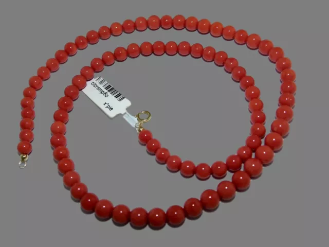 Collana in Oro 18 kt Giallo 750 di Corallo Rosso NATURALE e da Donna con Pietre