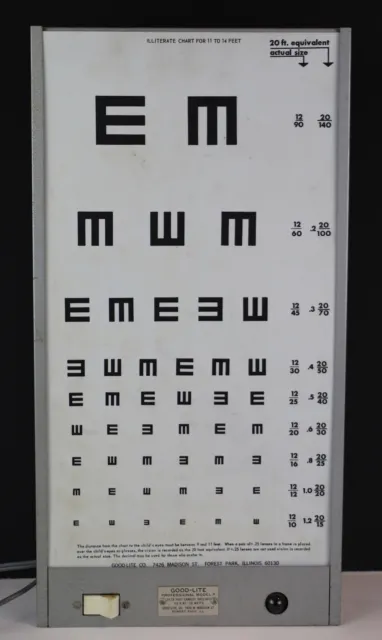 Vintage Good Lite Co. Eye Chart With Light Box -P