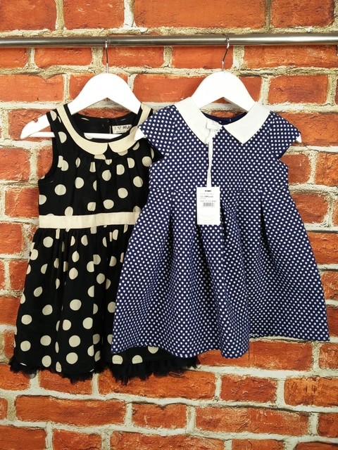 Pacchetto Bambina Età 12-18 Mesi Jasper Conran Abito Da Festa Prossima A Pois 86Cm