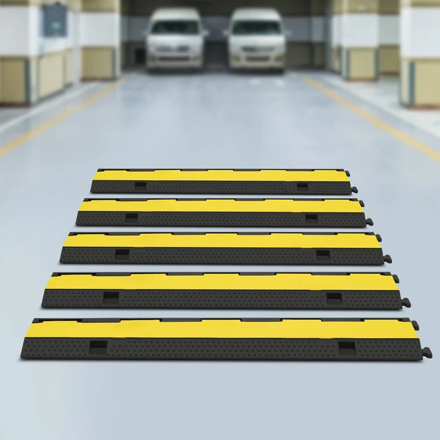 5× Speed Bumps 2 Channel Wire Hose Cover Guard 11000lbs Cable Protector Ramp USA
