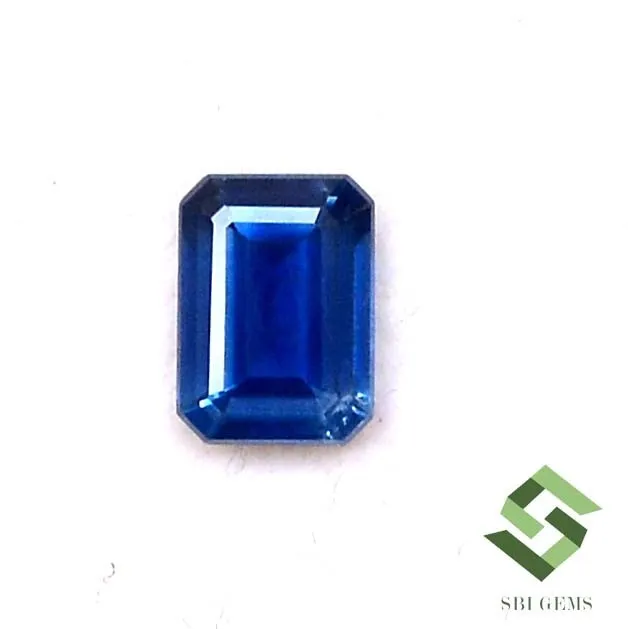7x5 MM Certifié Naturel Bleu Saphir Octogone Coupe 1.18 Carats Desseré Gemme