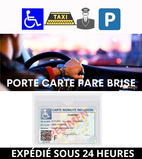 Support Pare-brise Pour Carte CMI Et Professionnelles - Lot De 10 Pochettes Transparentes 95x65mm | Autocollant Universel - 3