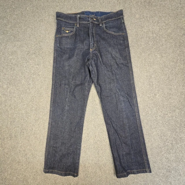 RM WILLIAMS JEANS Mens 33 Blue Denim Straight Zip Fly TJ196 cowboy