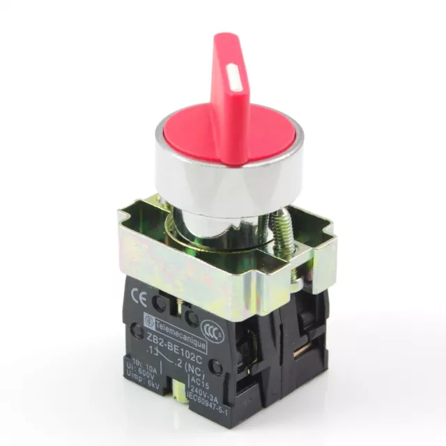 22mm Red 2 NC  2 position maintain selector rotary pushbutton switch * 1