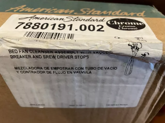 A.S. 7880191.002 - Bedpan Cleanser Assembly with Vacuum Breaker & Stops - Chrome
