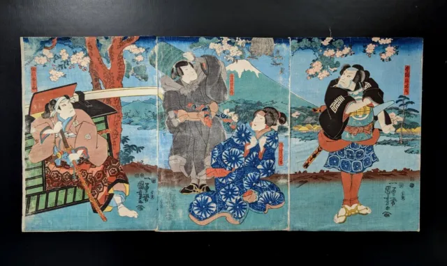 Japanischer Ukiyo-e Nishiki-e Holzschnitt 4-837 Utagawa Kuniyoshi 1852