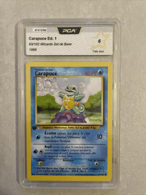 Carte Pokemon Carapuce Édition 1 63/102 Wizards - Set De Base - FR - PCA 6