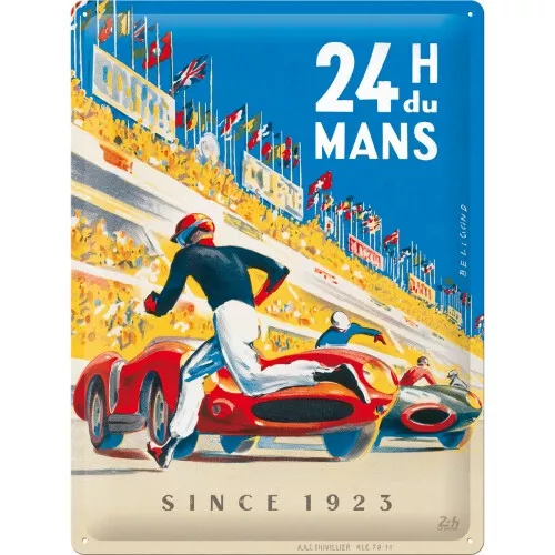 Nostalgic-Art - 24h Le Mans - Racing Poster Blue - Blechschild 30 x 40 cm, Retro