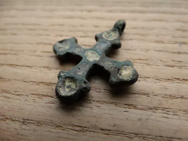 Ancient Medieval Cross Pendant Enamel 10-14 AD Kievan Rus Viking