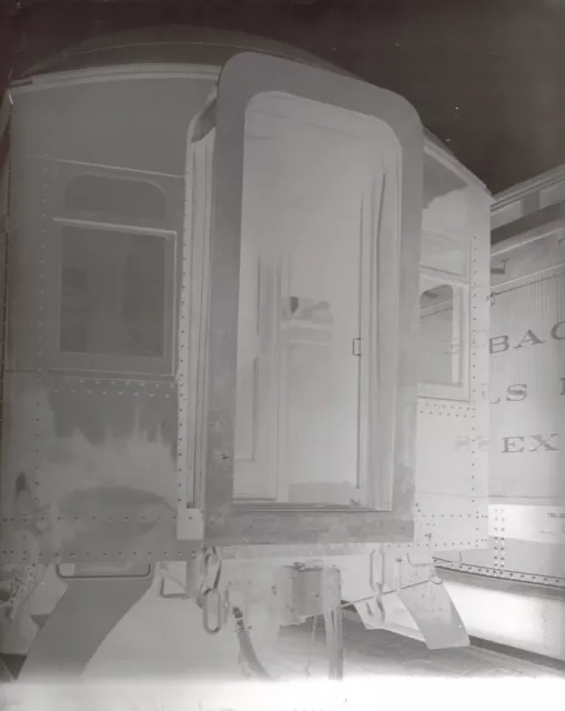 Vintage Glass Dry Plate Negative Train Car Doorway Circa 1910