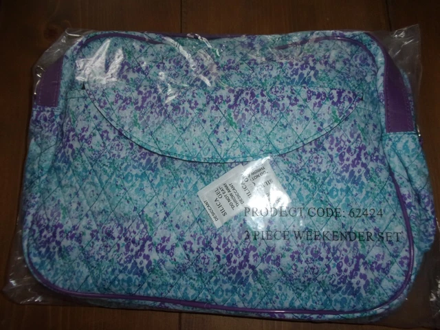Bn Blue 3 Piece Travel / Weekend / Beach Bag, Toiletry Bag & Cosmetic Bag