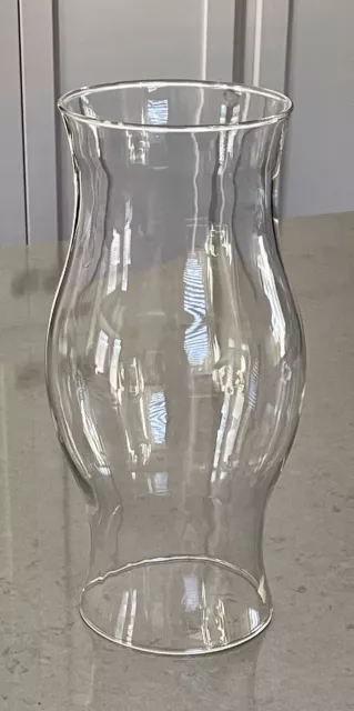 Large 11.5" Hand Blown in Mexico Clear Glass Hurricane Lamp Chimney Shade Candle