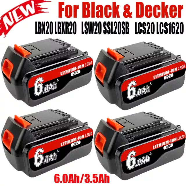 6.0Ah 3.5Ah LB2X4020 Battery FOR Black and Decker 20V MAX Lithium LBXR20 LBX20