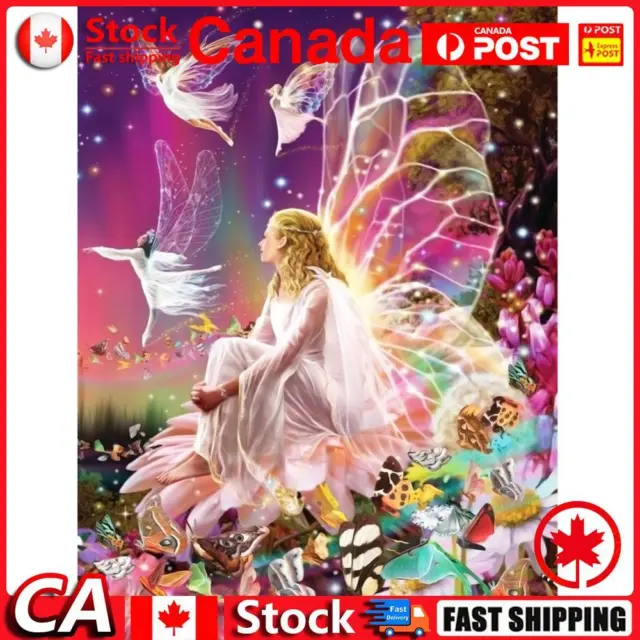 Butterfly Fairy 5D Diamond Painting Embroidery DIY Needlework Home Decor CA