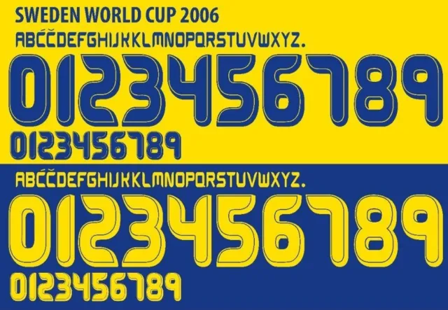 Sweden World Cup 2006 Name&Number Set Home/Away Football National Soccer Print