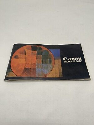 Folleto Guía de Productos Canon 1977 de colección E5077d diversión para exhibición de coleccionista RARO