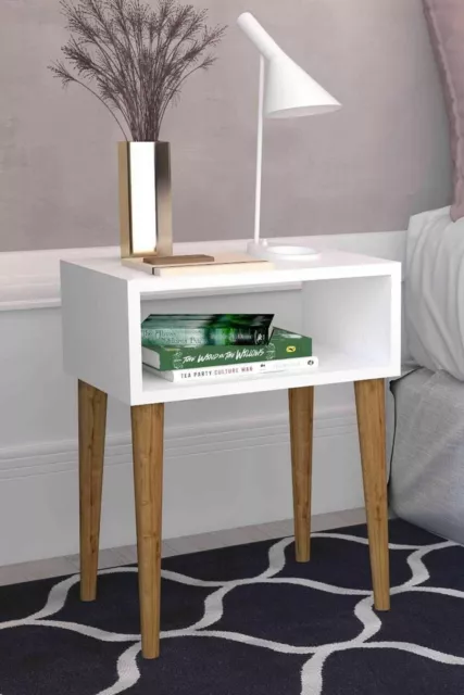 Bedside Table Furniture Retro Nightstand Bedroom Home Storage Cabinet Side Table
