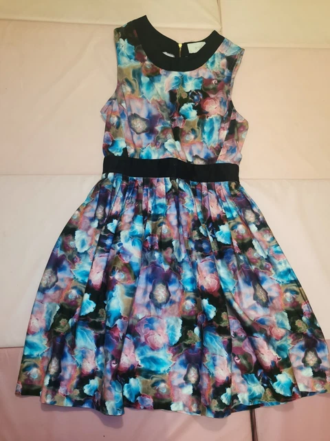 HOUSE OF FRASER Almari ladies floral dress size 10 black pastel