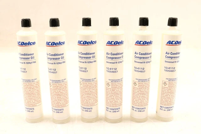 NEW ACDelco A/C Air Conditioner Compressor Refrigerant Oil 8oz. Set of 6 10-4112
