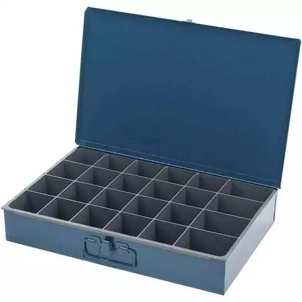 Durham 102-04-CLASSC Steel Frame 24-Compartment Storage Box: 18”L x 12”W x 3”H