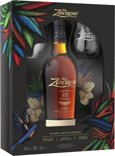 Centenario 23 Rum Solera - 700 Ml, Confezione Regalo Con 2 Bicchieri