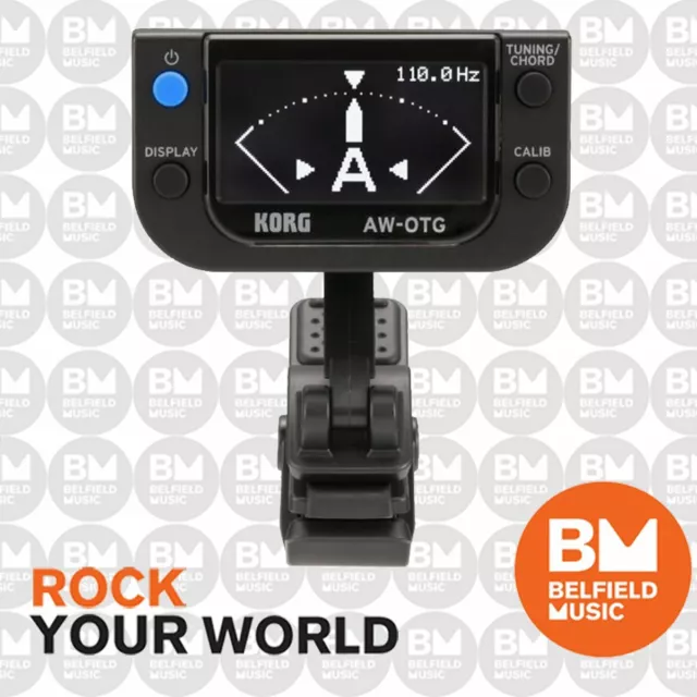 Korg AW-OTG Clip-On Tuner Guitars w/ OLED Display - AWOTG - Belfield Music