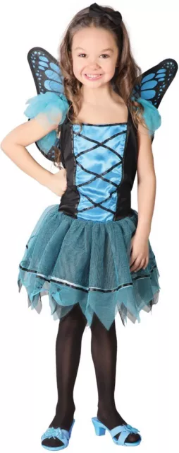 Costume Carnevale Farfalla Vestito Guirca Bambina Mariposa Azzurro