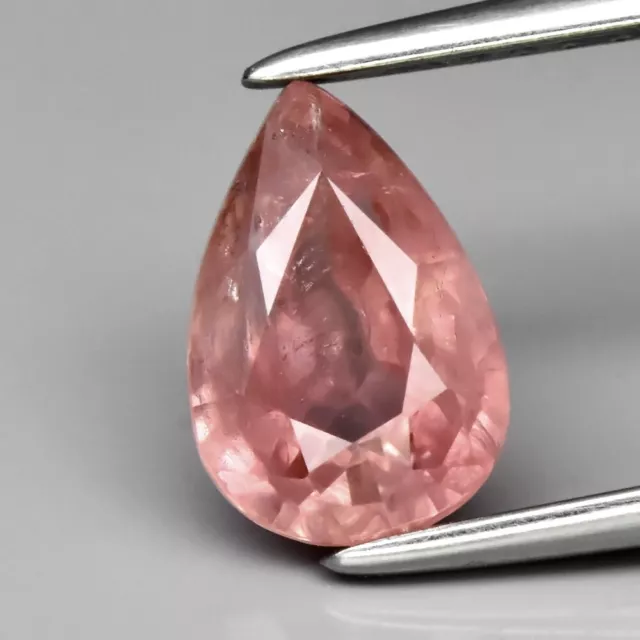 1.60ct 8x5.5mm Pear Pink Sapphire Gemstone Madagascar *Heated