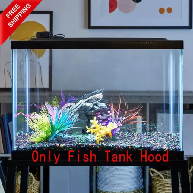 20 Gallon Fish Tank Hood Aquarium Starter Kit with LED Light Glass US