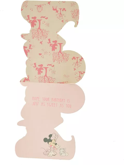 Carte d'anniversaire bébé fille design You're 1 Disney Minnie Mouse découpée 2