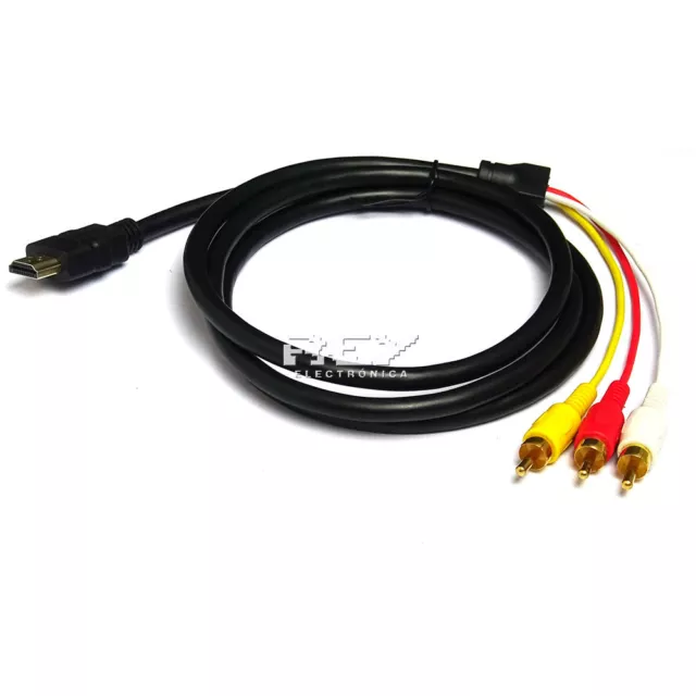 Cable 1080p HDMI Macho a 3RCA Adaptador Audio Video 1,5m Entrega 24/48H v518