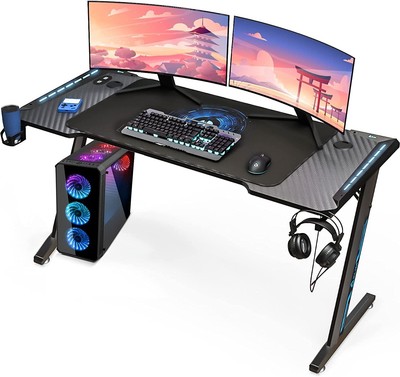 Scrivania ergonomica da 119,4 cm con tappetino per mouse Himimi Gamer Tables stile da corsa scrivania per computer da ufficio a forma di T 