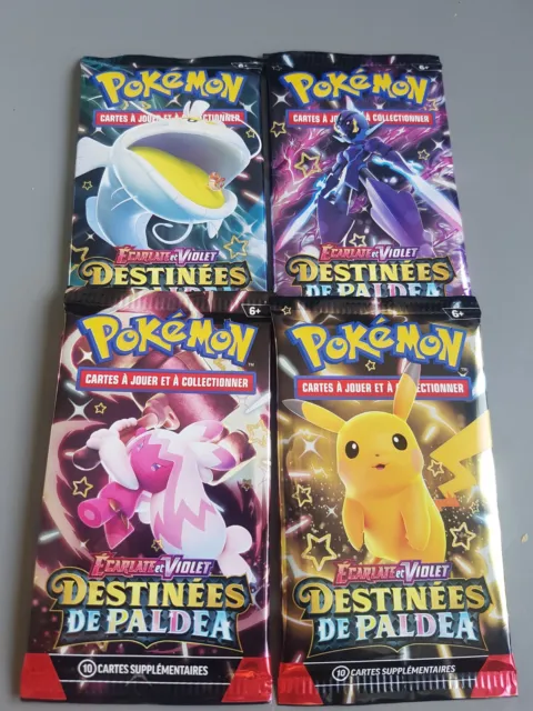 Lot 4 Pokemon Booster Destinees De Paldea - Artset Officiel Ev4.5 Fr