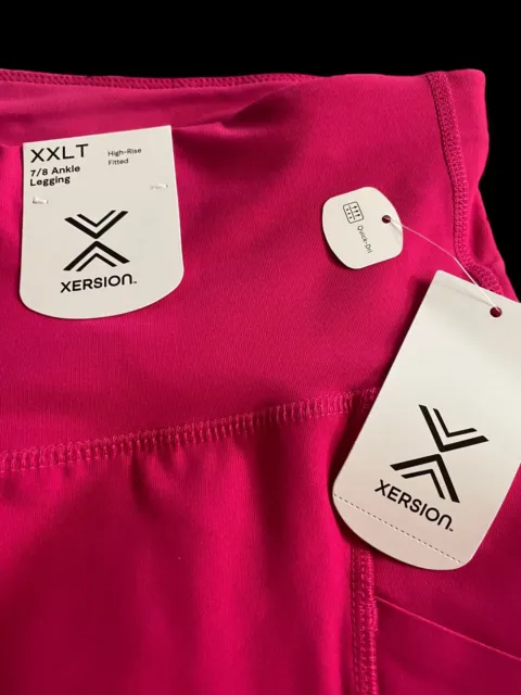 Xersion Leggings Brilliant Fuschia Hot Pink XXL Tall Quick-dri Pockets 3