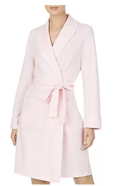 Lauren Ralph Lauren Herringbone Shawl-Collar Pink  Robe NEW Sz M